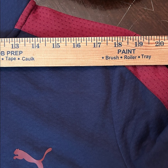 Puma Mens Zip Up Lightweight Athletic Jacket Blue/ Maroon Stripe Down Arm Size L - Picture 6 of 7